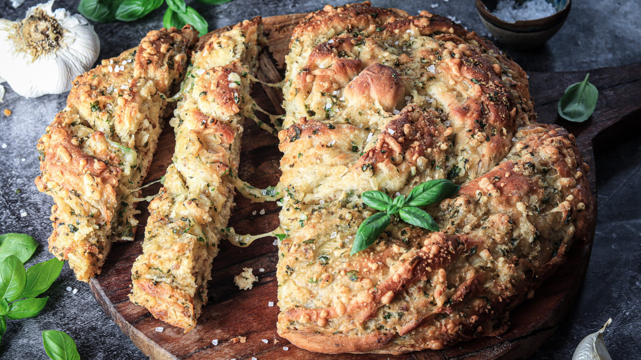 Rustikales &amp;quot;No-Käse-Knoblauch&amp;quot; Brot
