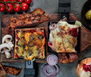 2 vegane Raclette mit "No-Bacon"